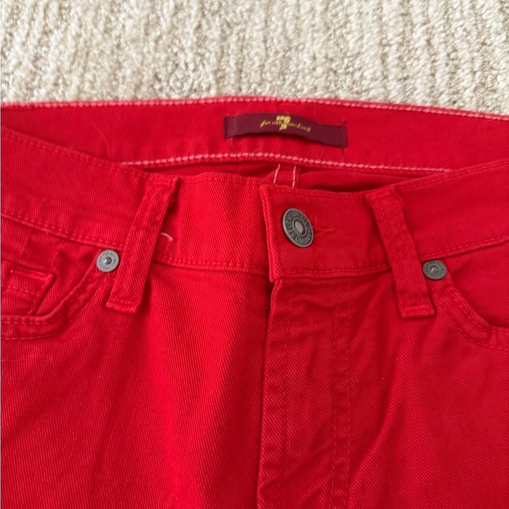7 for All Mankind Red Women's Skinny Jeans - Picture 4 of 8